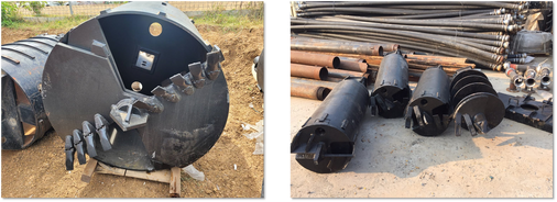 อุปกรณ์ถังเจาะและเครื่องมือเสาเข็มเจาะ